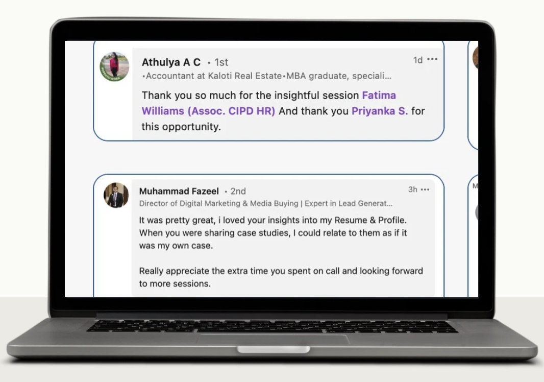 LinkedIn messages — Athulya & Fazeel